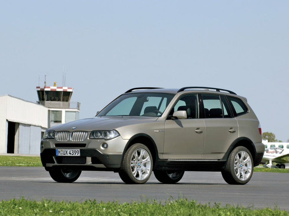 Коврики текстильные "Премиум+" для BMW X3 I (suv / E83) 2006 - 2010, темно-серые, 5шт.