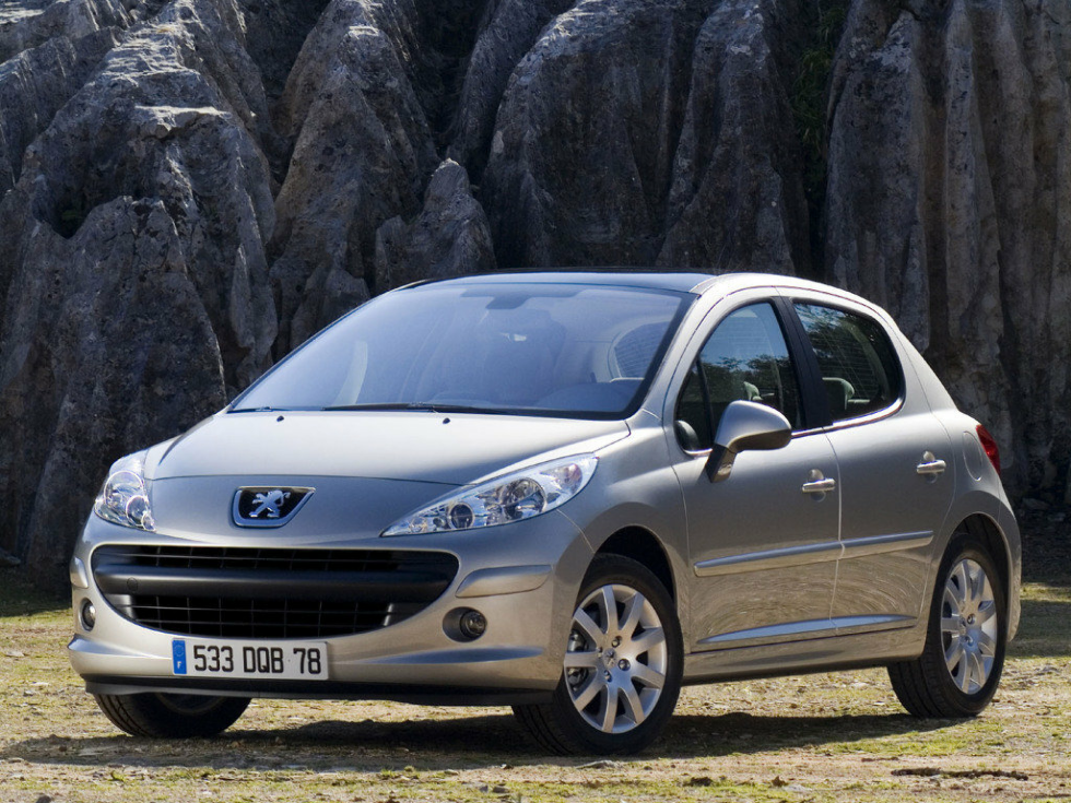 Коврики ЭВА "EVA ромб" для Peugeot 207 (хэтчбек 5 дв) 2006 - 2009, черные, 4шт.