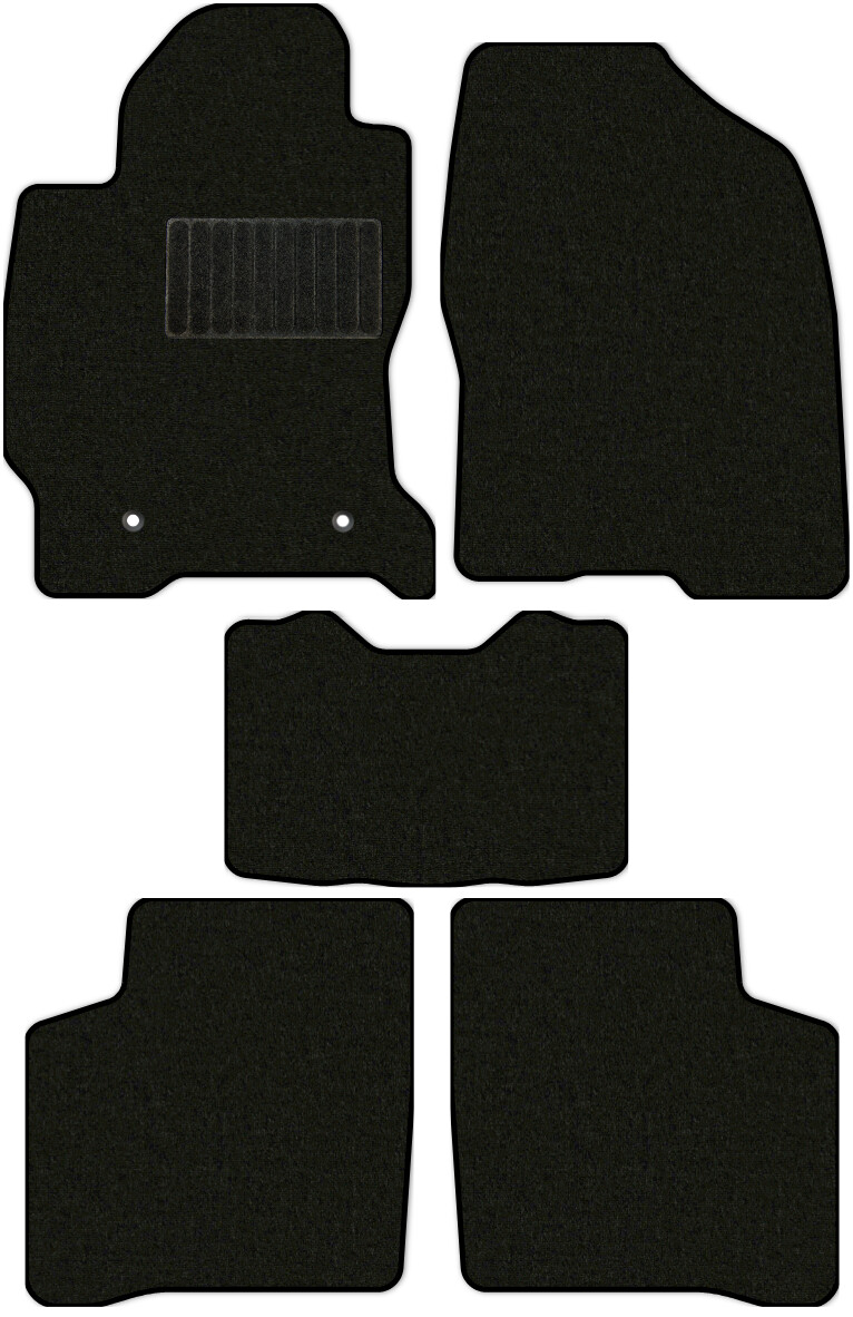 Коврики текстильные "Стандарт" для Toyota Prius II (лифтбек / NHW20) 2003 - 2009, черные, 5шт.